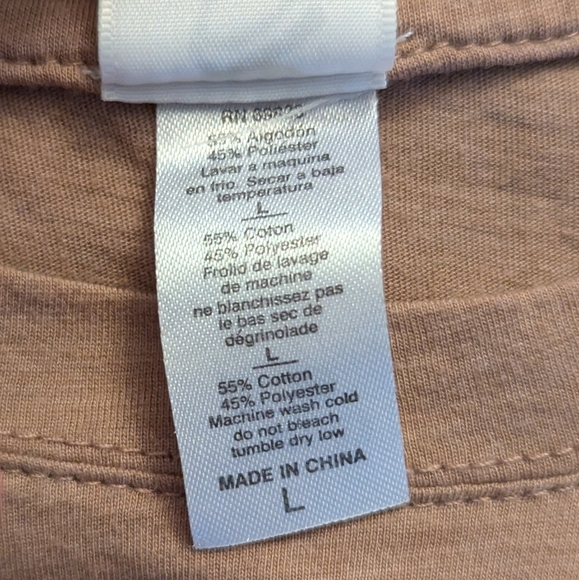 Oneill Long Sleeve Cotton Brown Top Size Large (A Small Large) - Picture 5 of 5